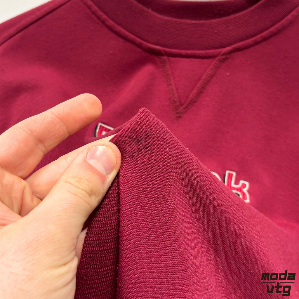 Vintage 90s Reebok Sweatshirt Burgundy Small Retro Crewneck