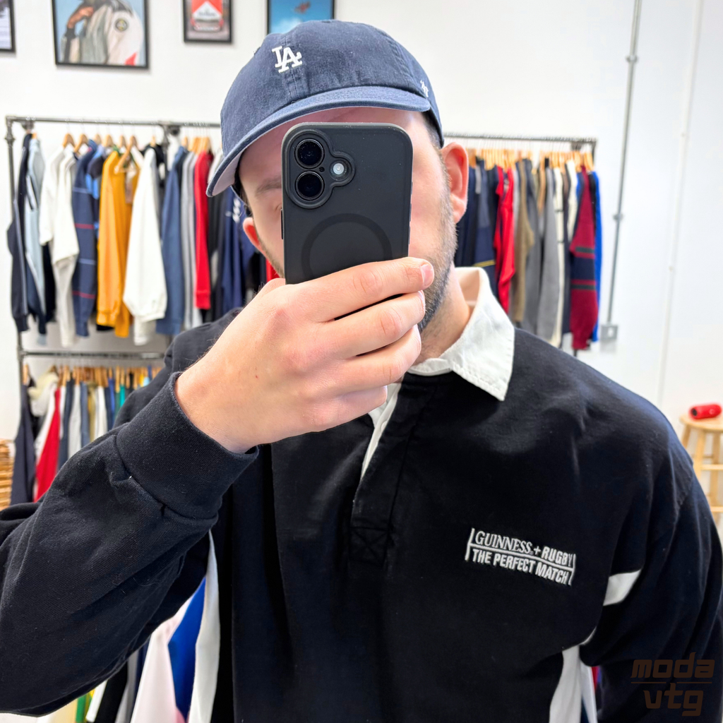 Vintage Y2K Guinness Rugby Polo Black XL Retro