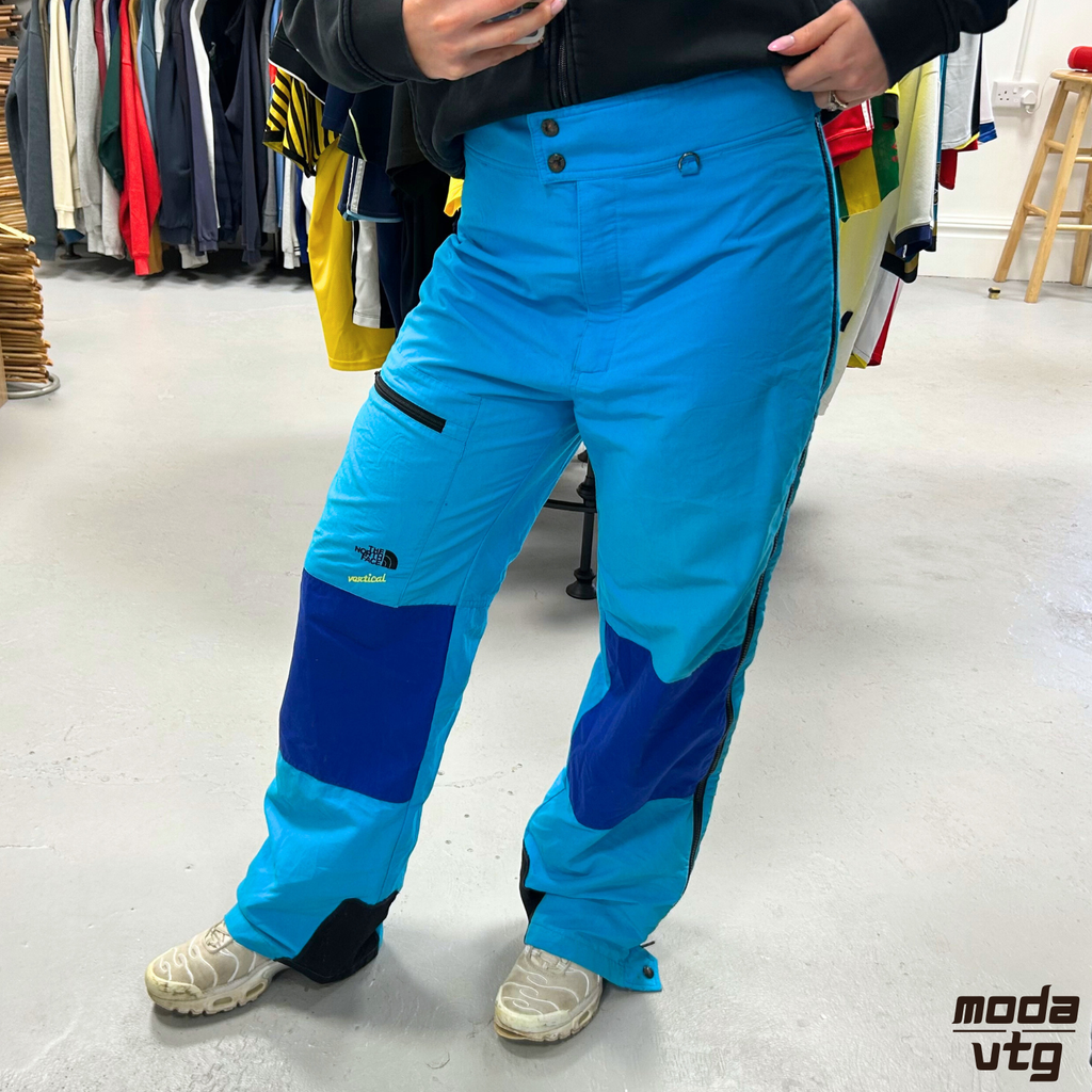 Vintage 90s The North Face Ski Trousers Blue Medium Goretex Vertical Skiing