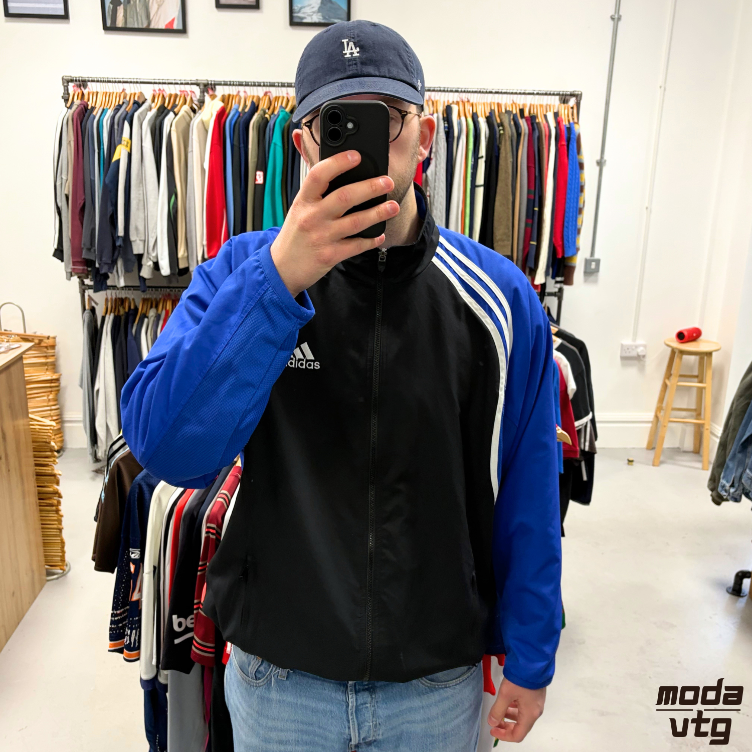 Vintage 90s Adidas Track Jacket Blue XL Retro Unisex Festival