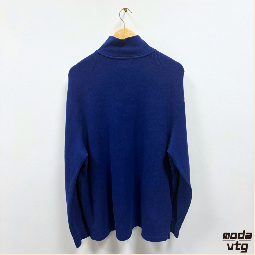 Vintage 90s Ralph Lauren Sweatshirt Navy XL Quarter Zip Retro
