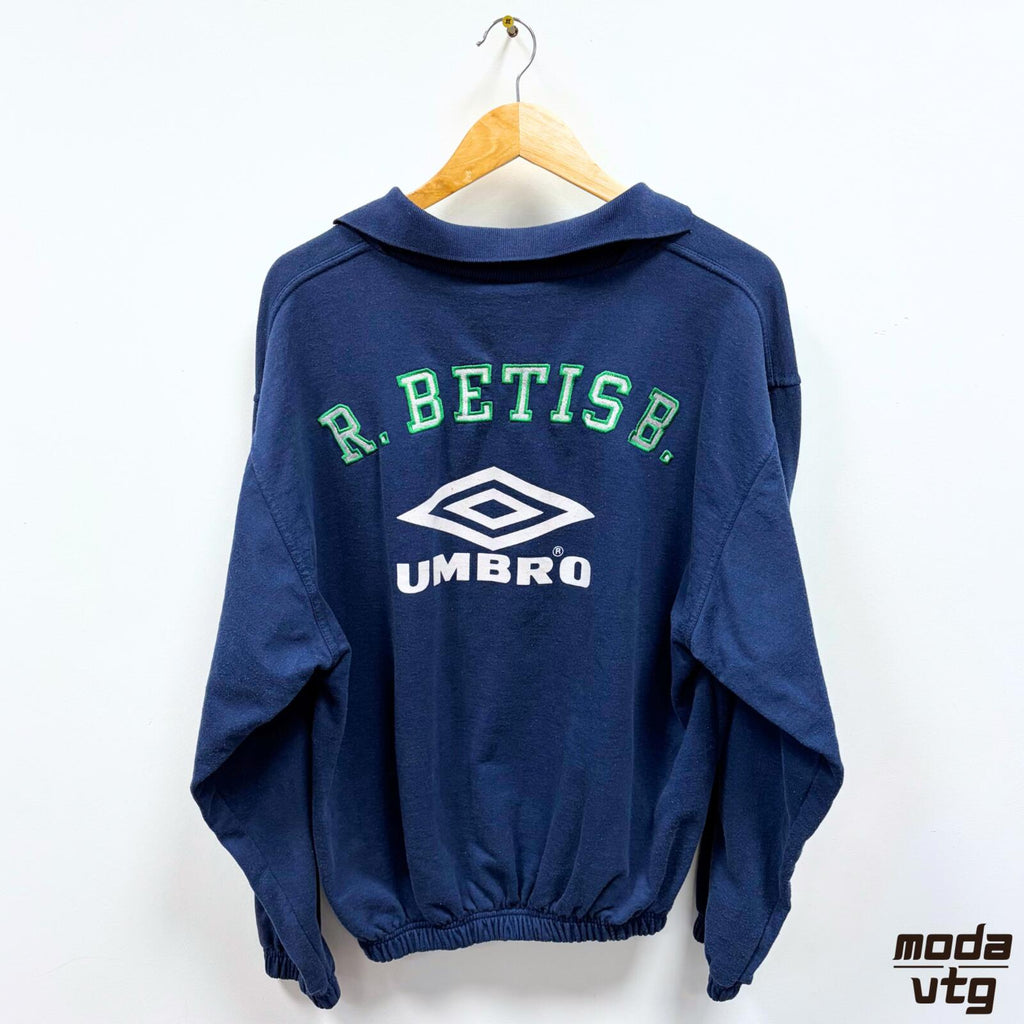 Vintage 90s Real Betis Sweatshirt Navy Medium Umbro Retro Unisex