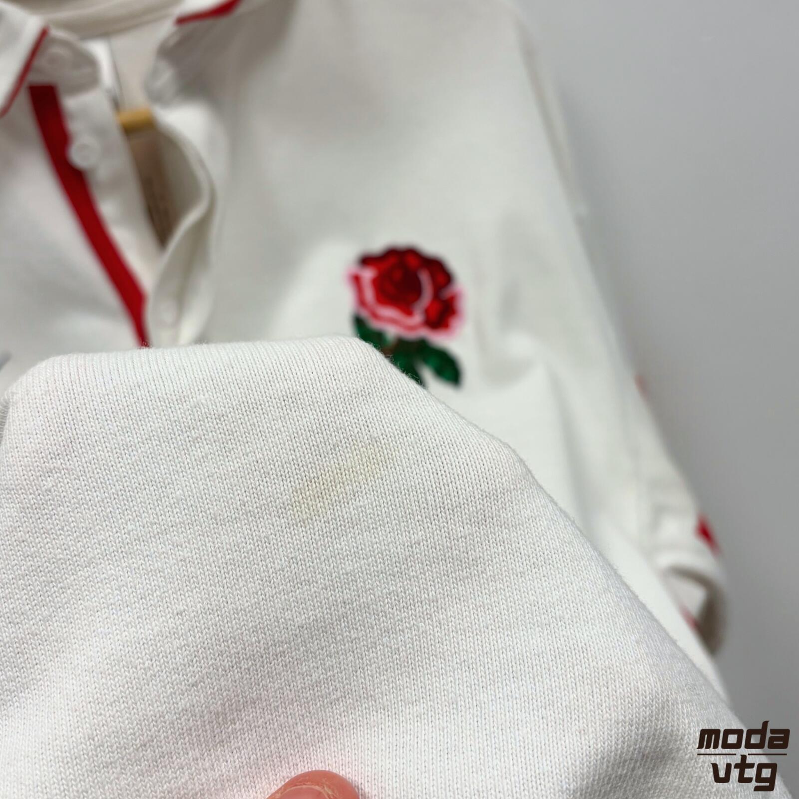 Vintage 1997/99 England Rugby Polo White Large Retro Unisex Nike