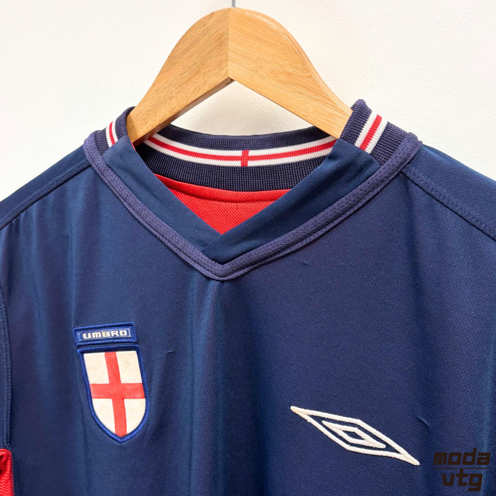 Vintage 2002/04 England Jersey Away Red Medium Retro Umbro Unisex Reversible