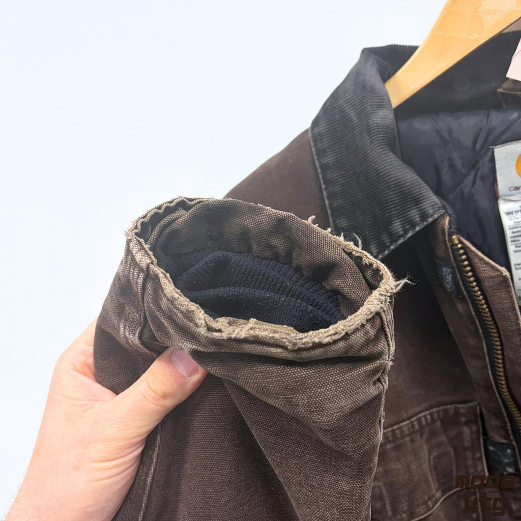 Vintage Y2K Carhartt Chore Jacket Brown Large Retro Workwear