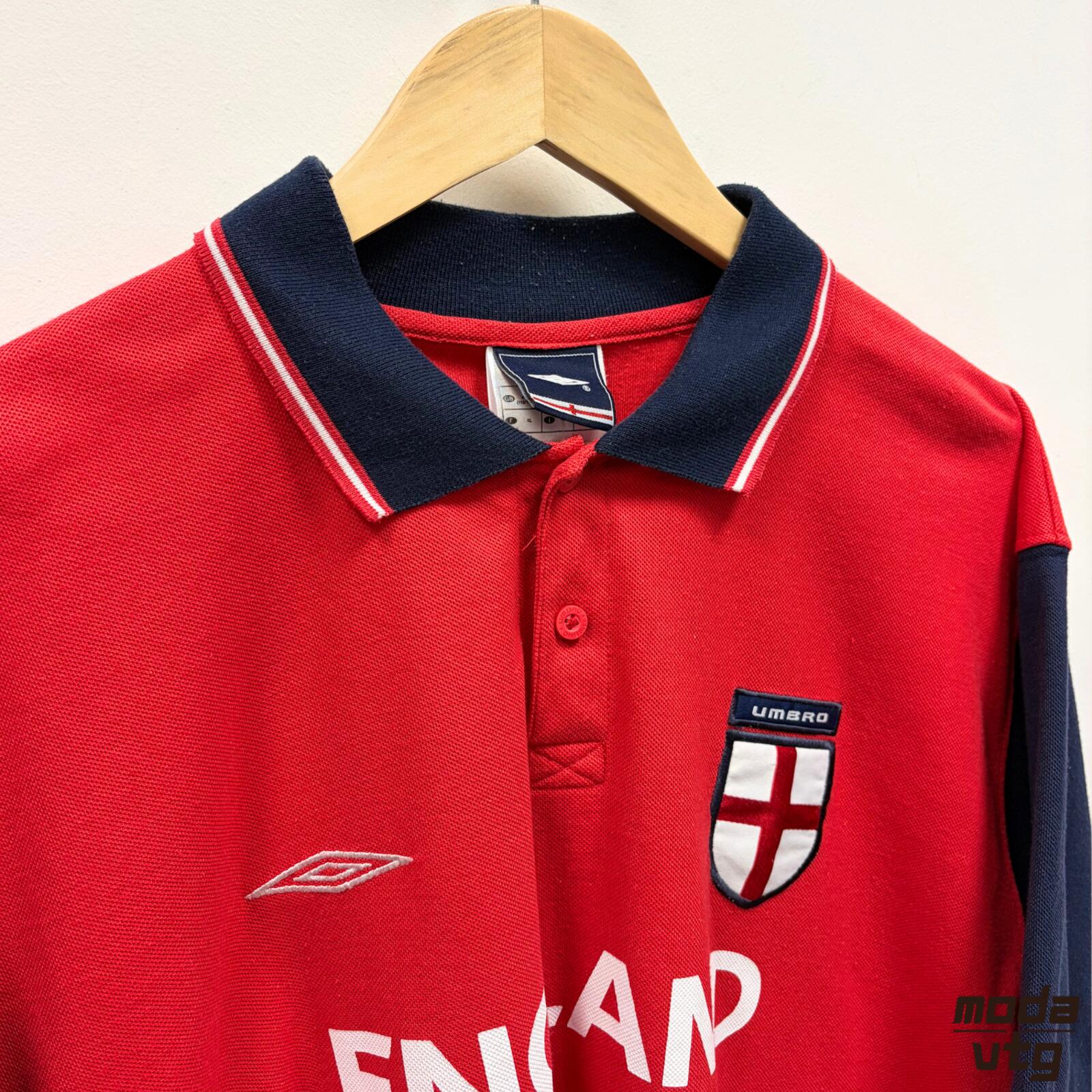 Vintage Y2K England Polo Red XL Retro Unisex Umbro