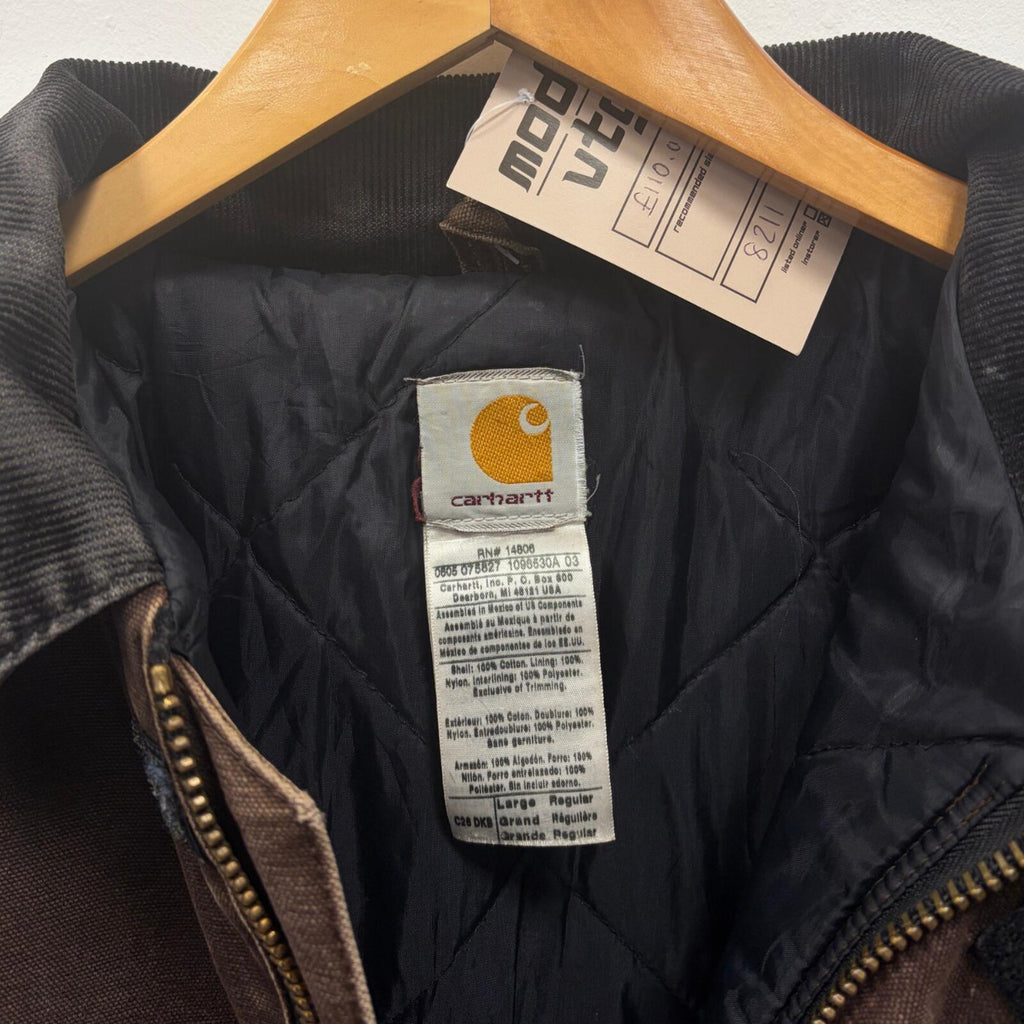 Vintage Y2K Carhartt Chore Jacket Brown Large Retro Workwear