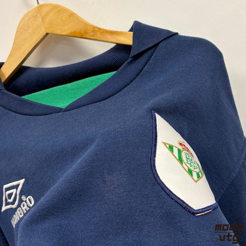 Vintage 90s Real Betis Sweatshirt Navy Medium Umbro Retro Unisex