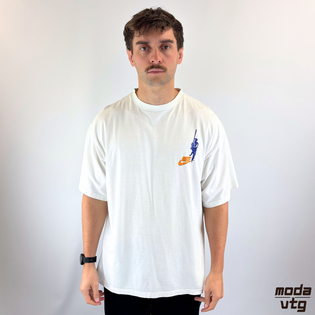 Vintage 90s Nike Sergey Bubka T-Shirt White Barcelona Olympics Graphic