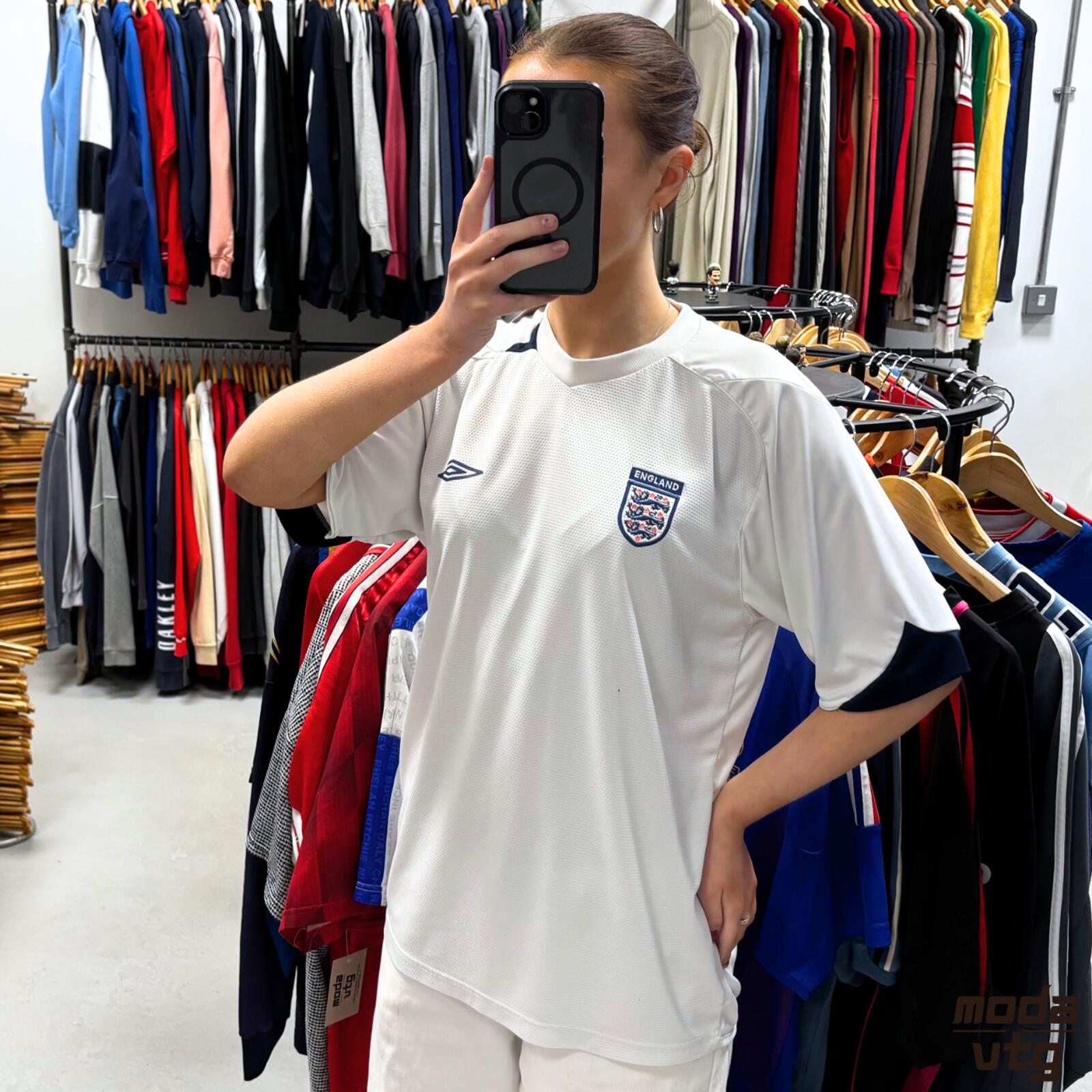 Vintage Y2K England Jersey White Large Retro Unisex Umbro World Cup