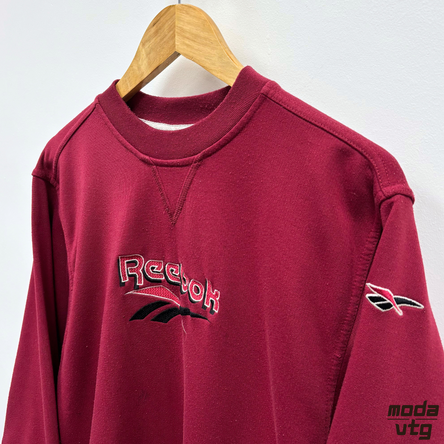 Vintage 90s Reebok Sweatshirt Burgundy Small Retro Crewneck
