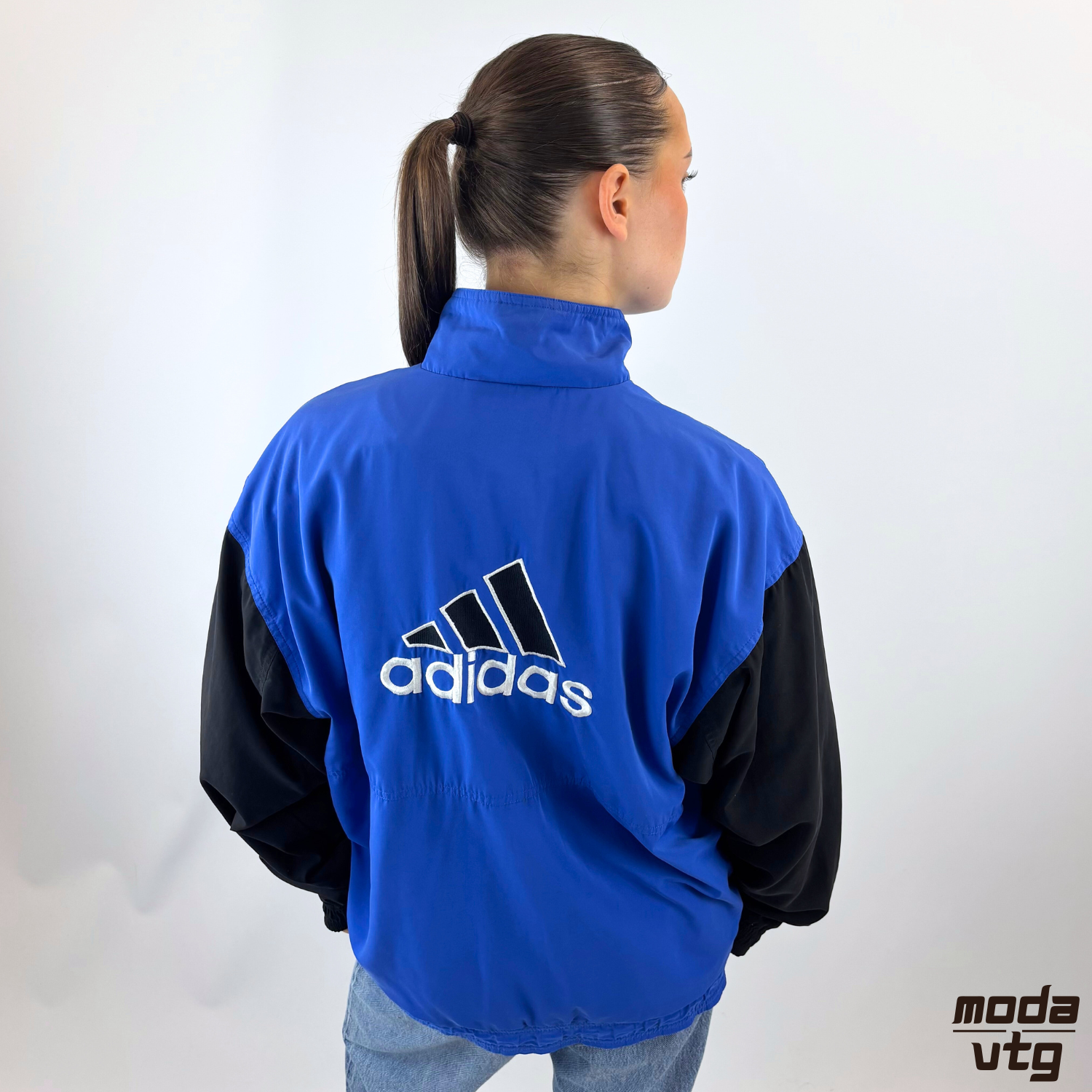 Vintage Y2K Adidas Track Jacket Blue Medium Retro