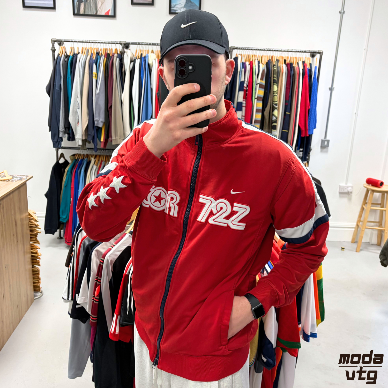 Vintage Y2K Nike Cortez Track Jacket Red XL Retro Unisex