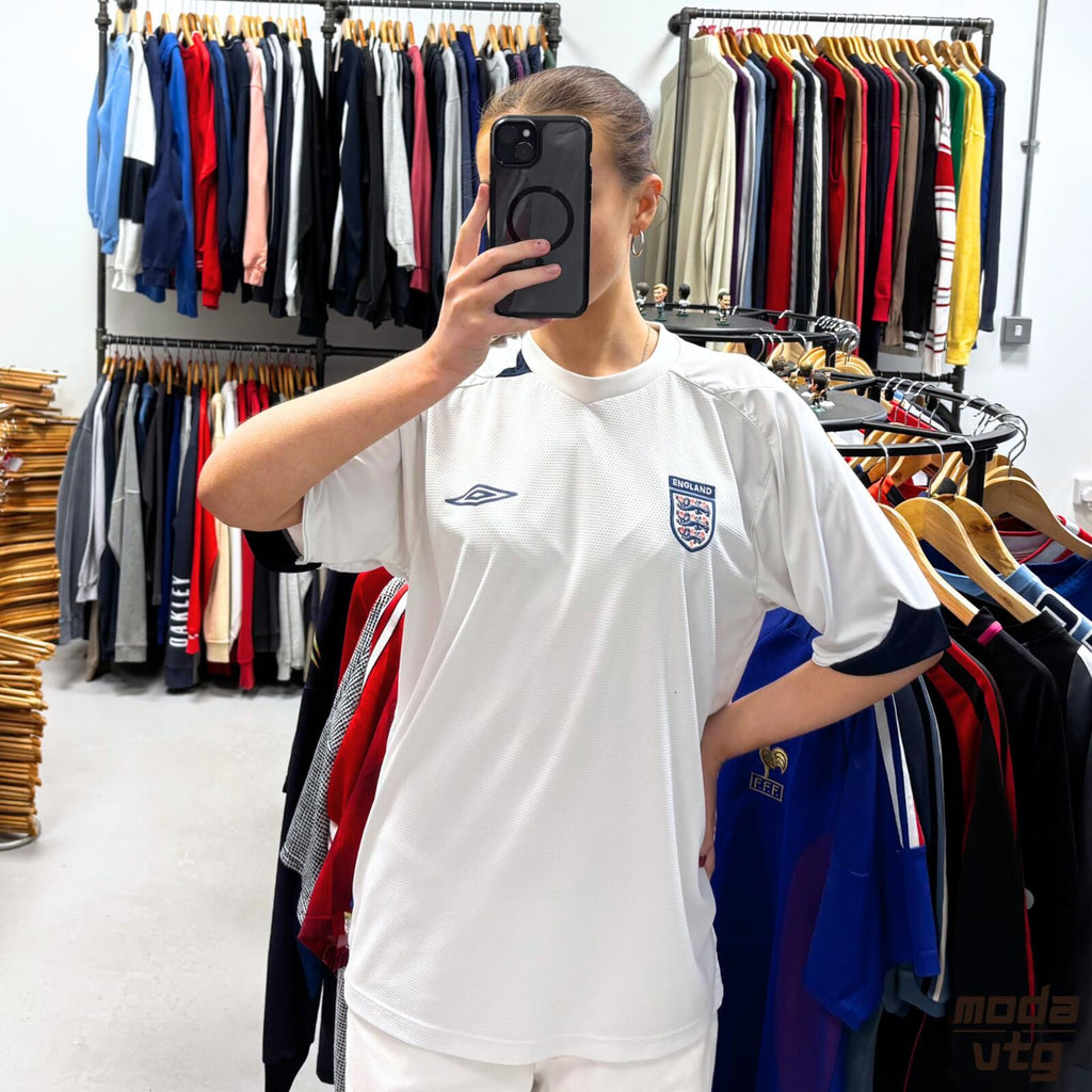 Vintage Y2K England Jersey White Large Retro Unisex Umbro World Cup