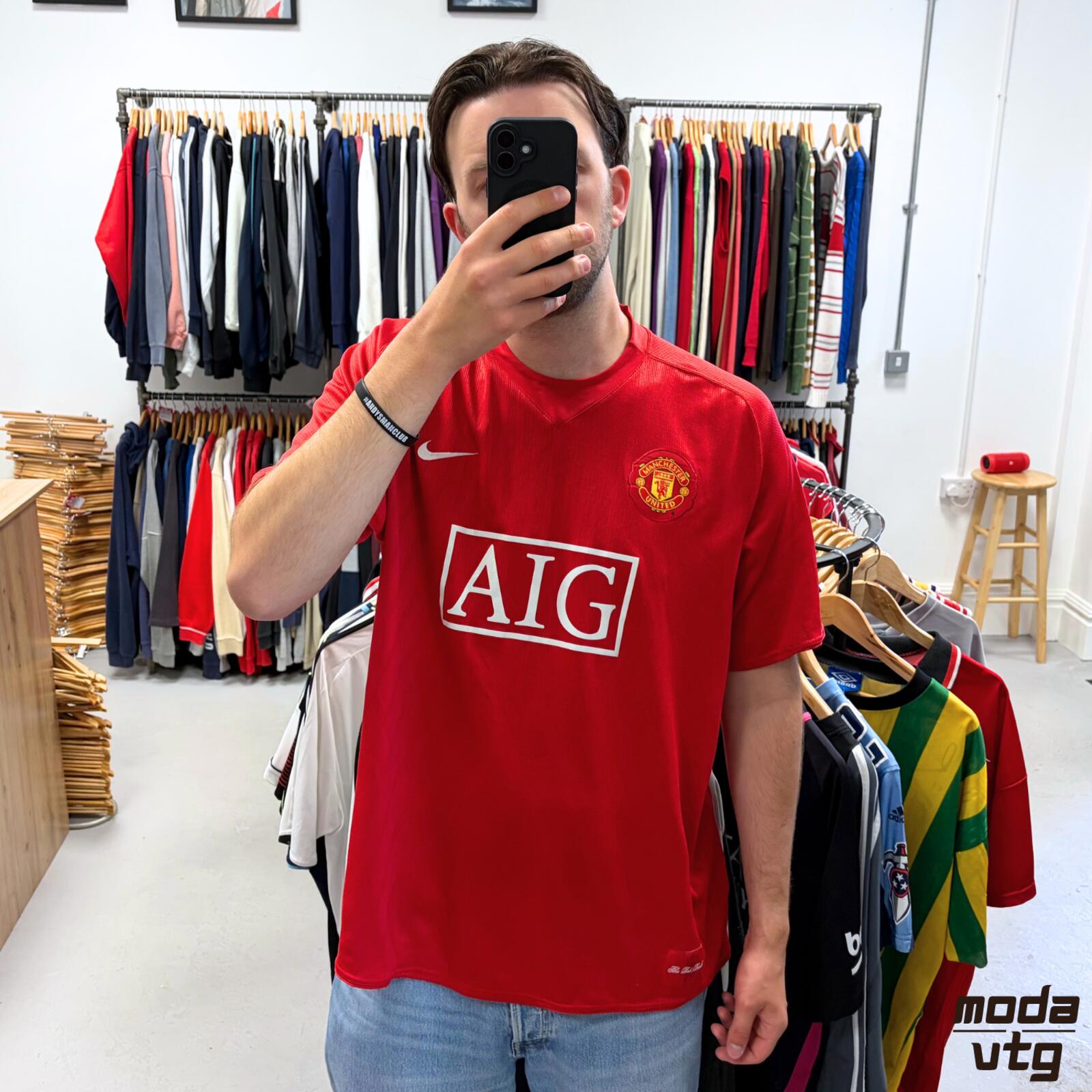 Vintage 2007/09 Manchester United Jersey Red XXL Nike Retro