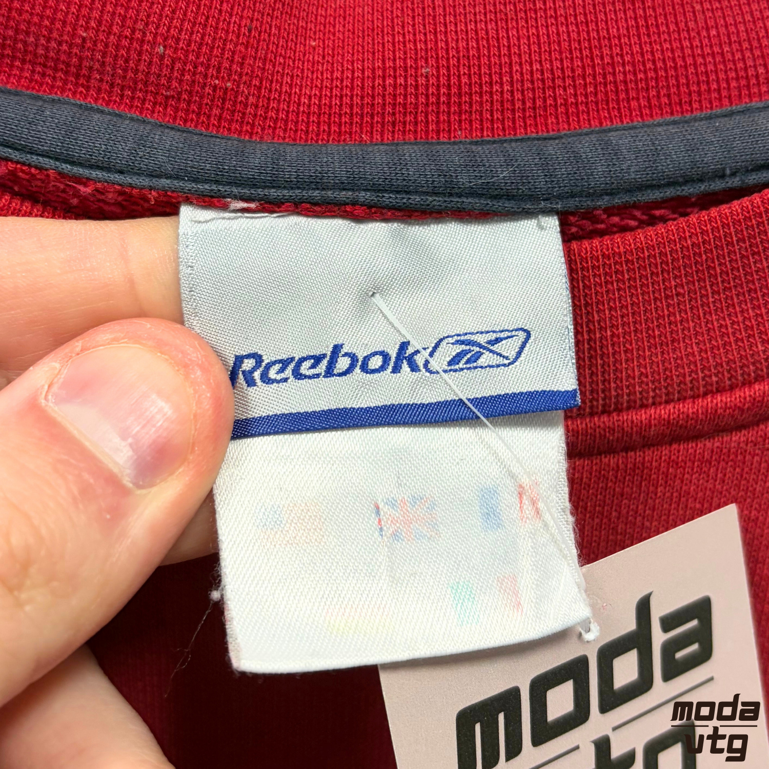 Vintage Y2K Reebok Sweatshirt Red Large Unisex Retro