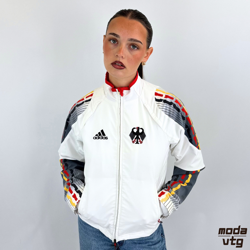 Vintage Y2K Adidas Track Jacket White Women’s Small Germany Olympics