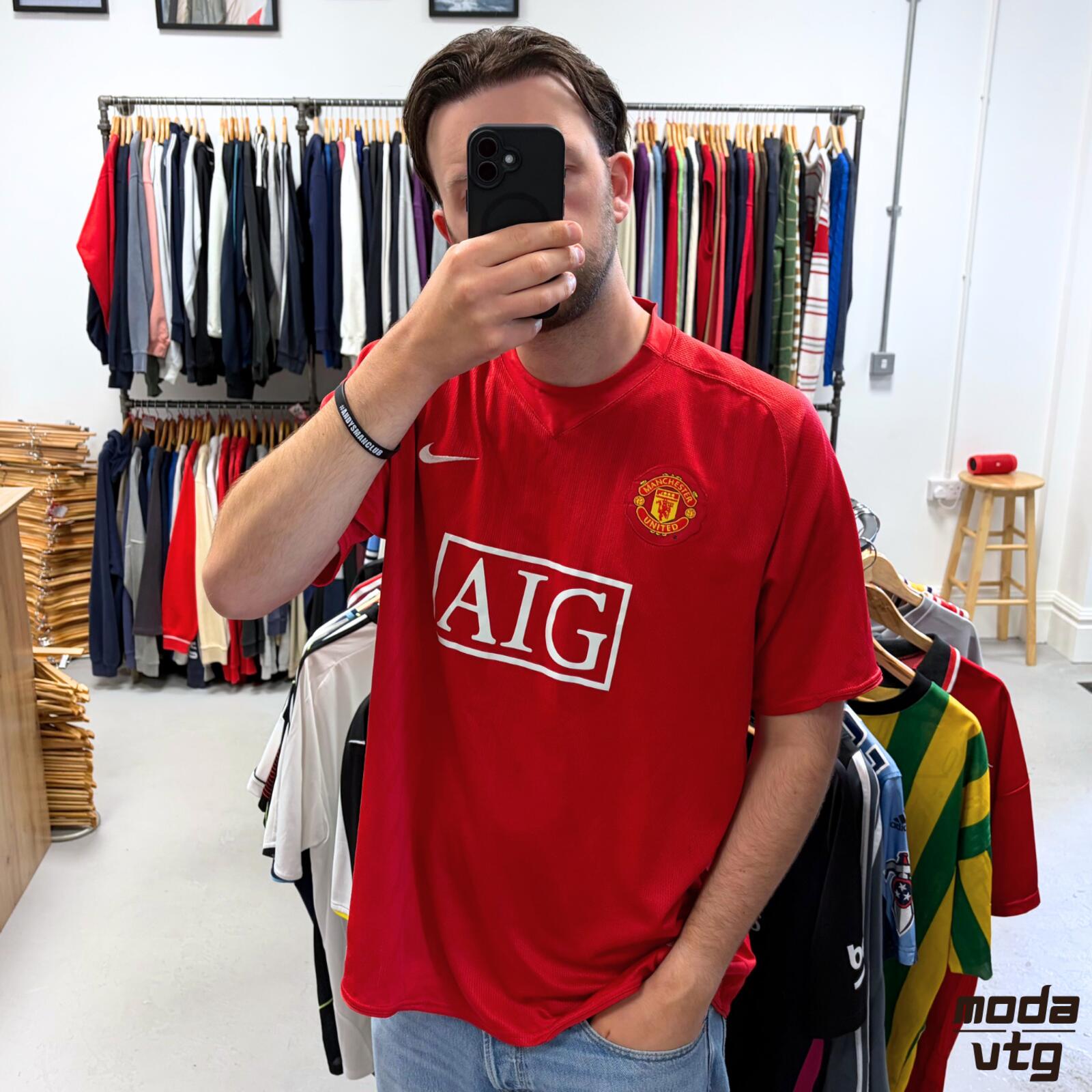 Vintage 2007/09 Manchester United Jersey Red XXL Nike Retro
