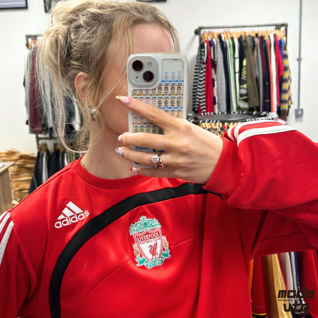Vintage Y2K Liverpool Sweatshirt Red Medium Retro Unisex Adidas