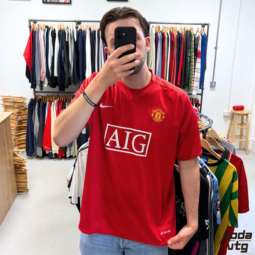 Vintage 2007/09 Manchester United Jersey Red XXL Nike Retro