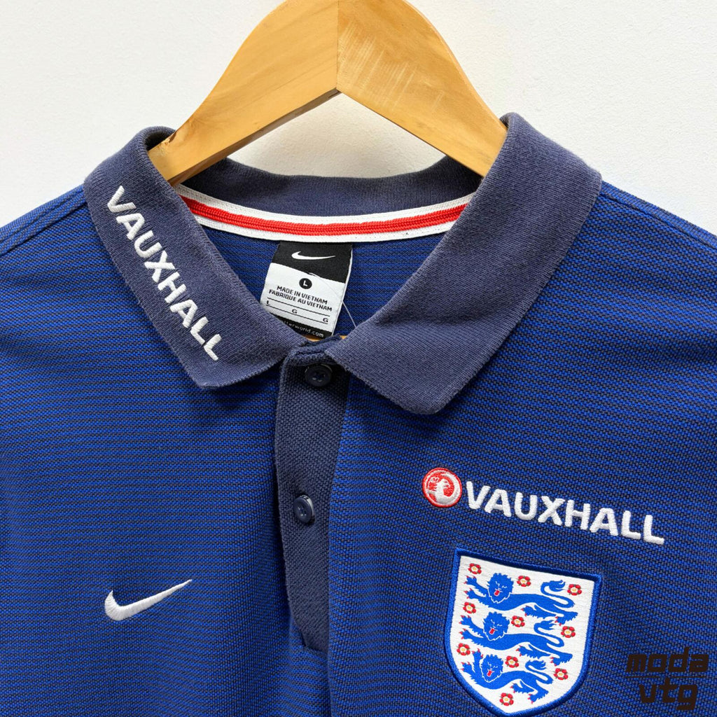 Vintage 2015/16 England Polo Navy Large Retro Nike Unisex