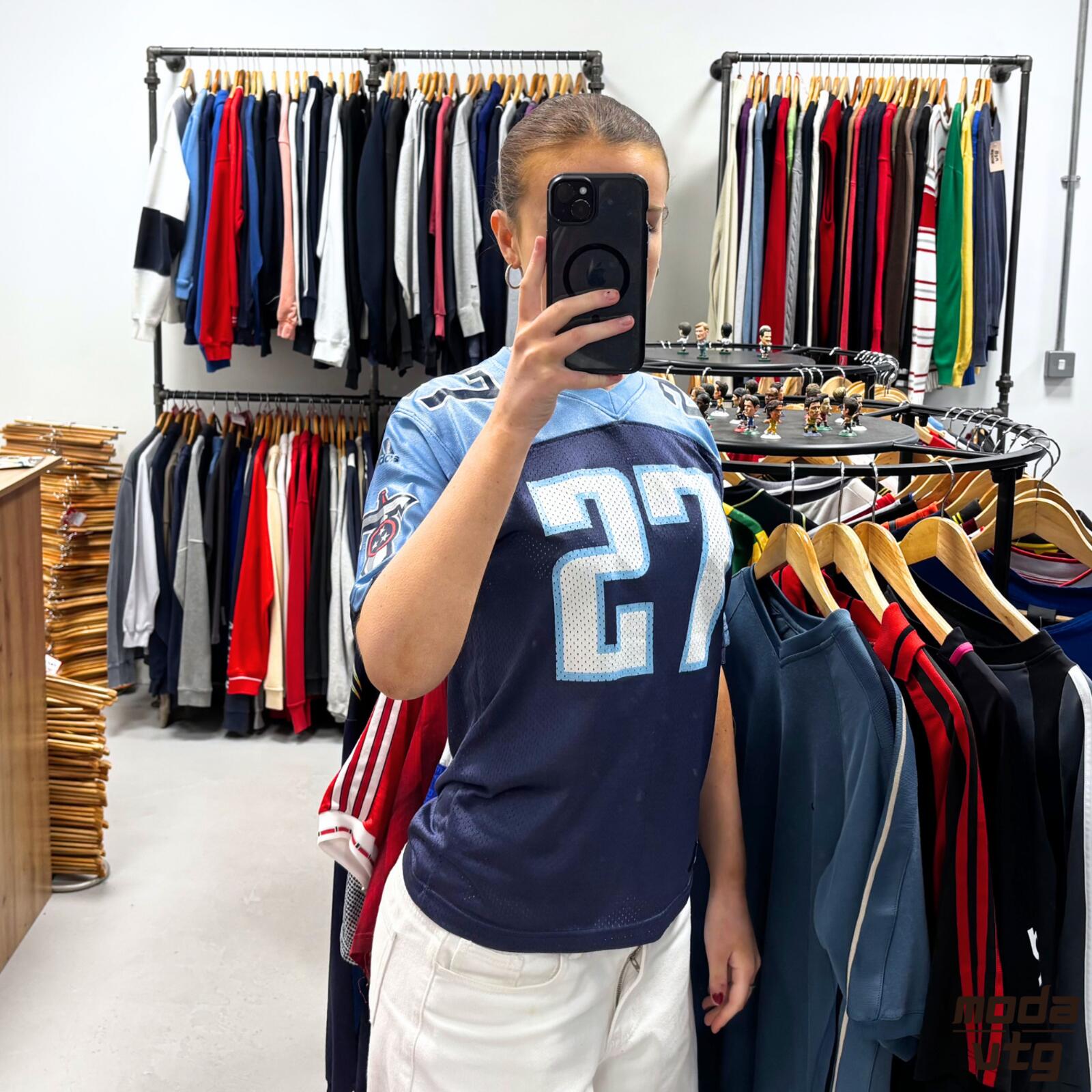 Vintage Y2K Tennessee Titans Jersey Blue Women’s Small Adidas Eddie George NFL
