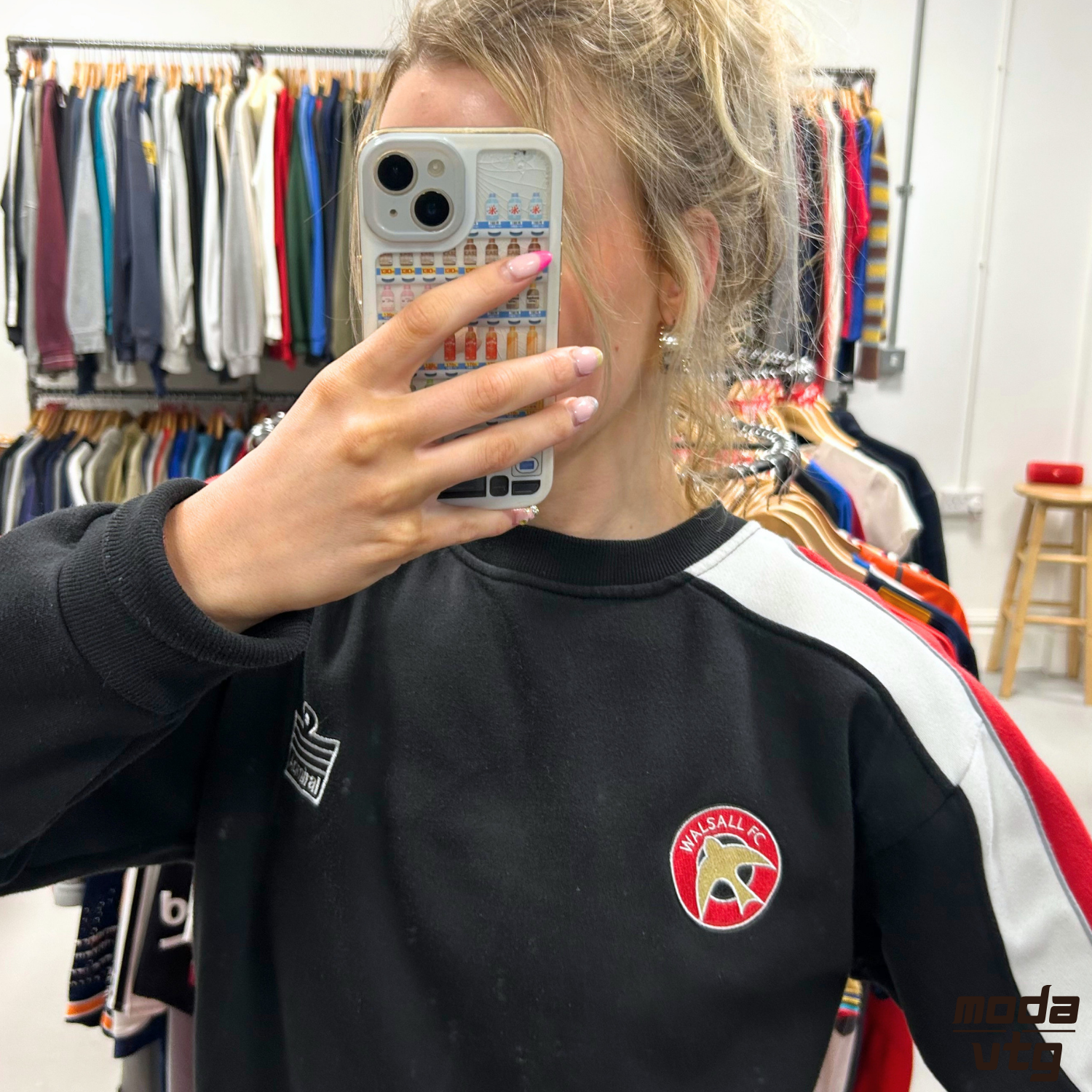 Vintage 2010 Walsall FC Sweatshirt Black Small Unisex Retro Admiral