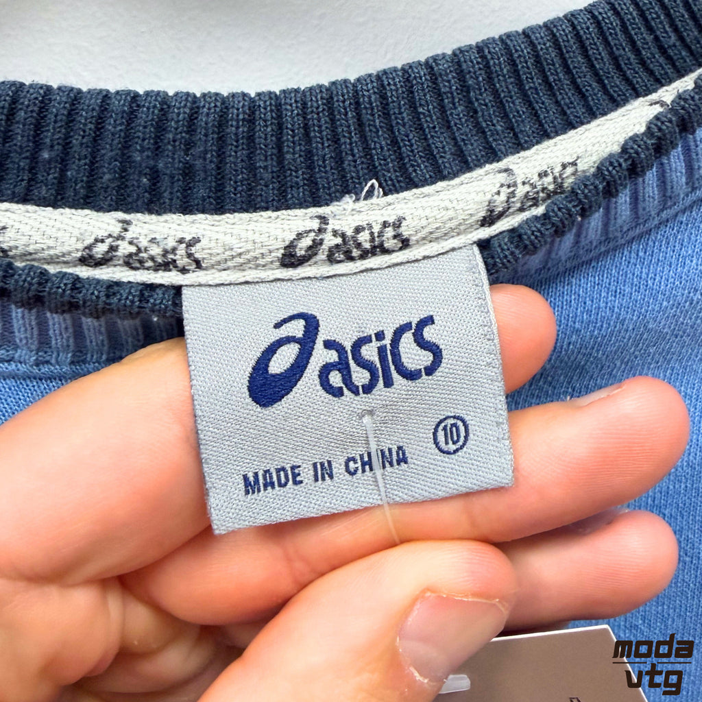 Vintage Y2K ASICS Sweatshirt Blue XS Retro Unisex