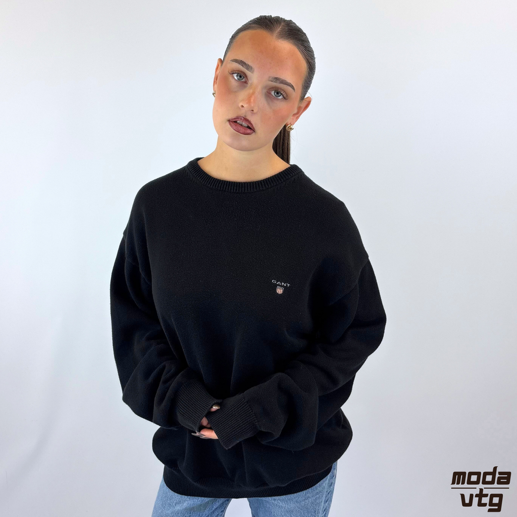 Vintage Y2K GANT Knitted Jumper Black XL