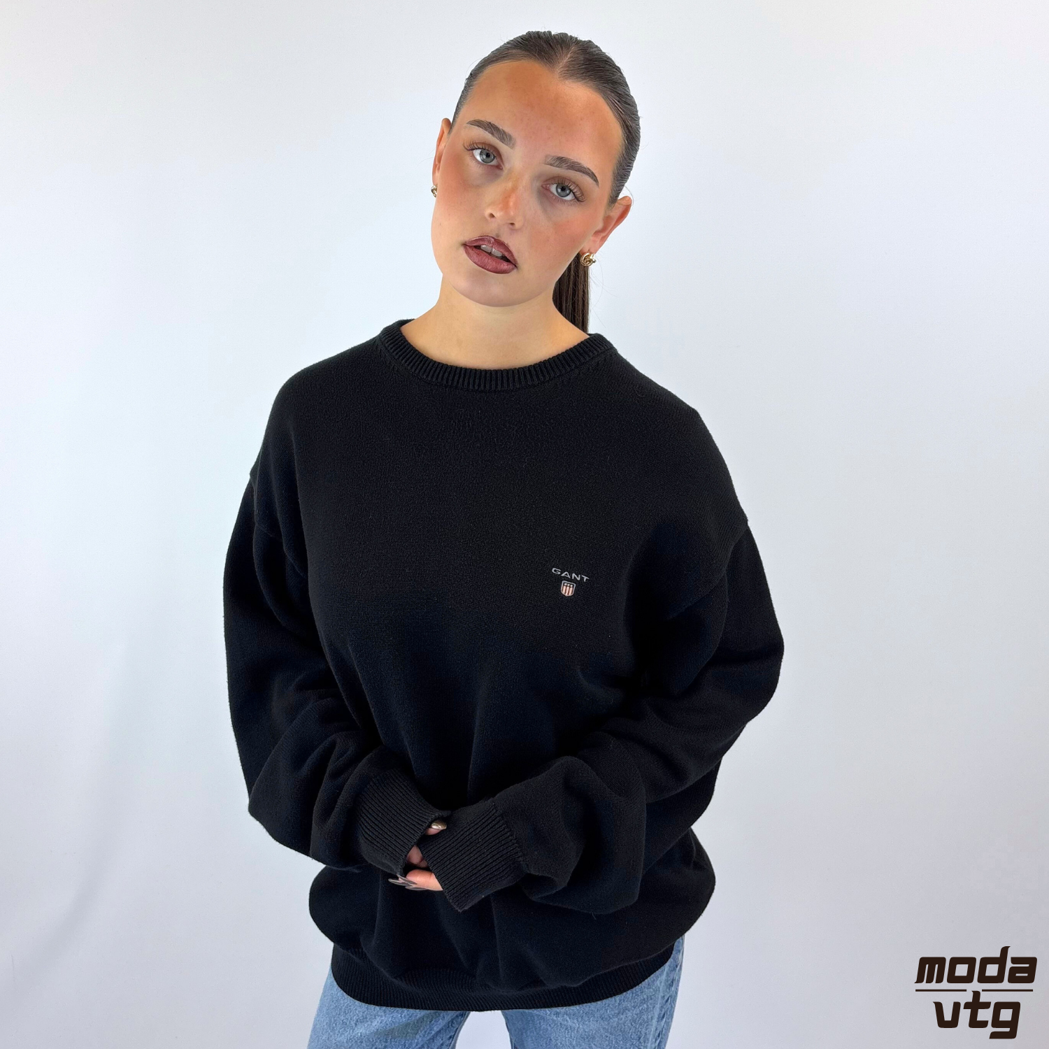 Vintage Y2K GANT Knitted Jumper Black XL
