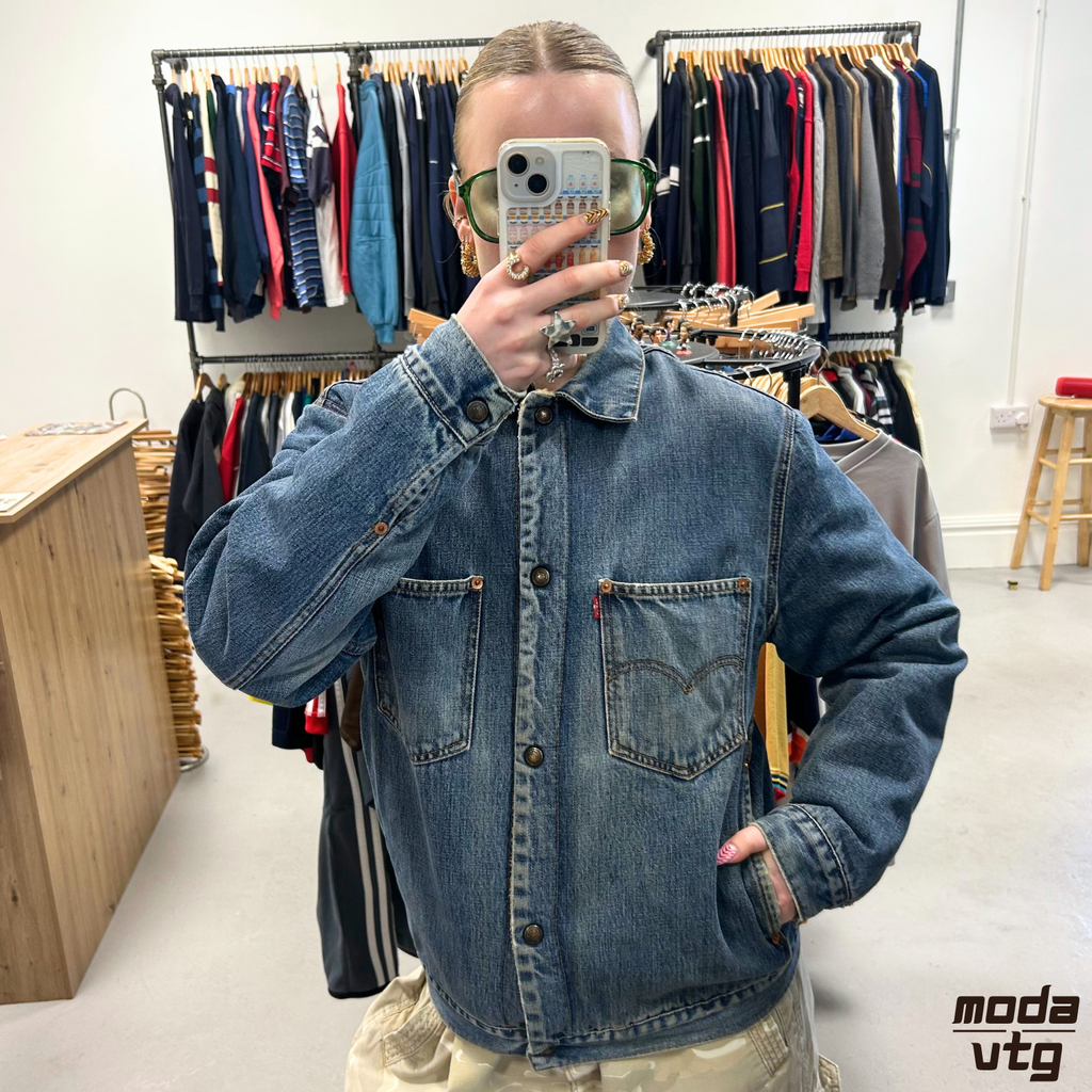Vintage Y2K Levi’s Chore Jacket Blue Medium Denim Retro Unisex