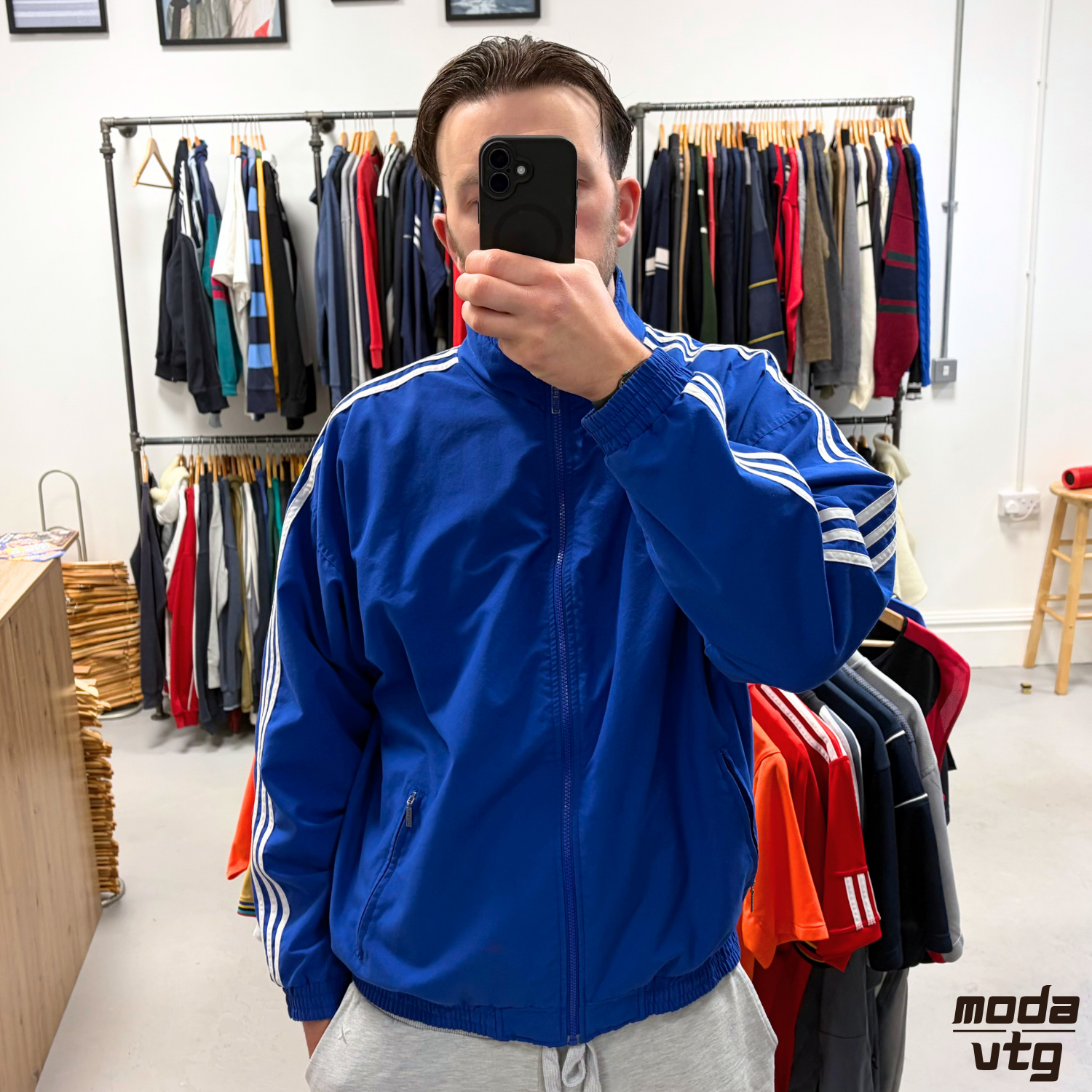 Vintage 90s Adidas Track Jacket Blue XL Retro Unisex