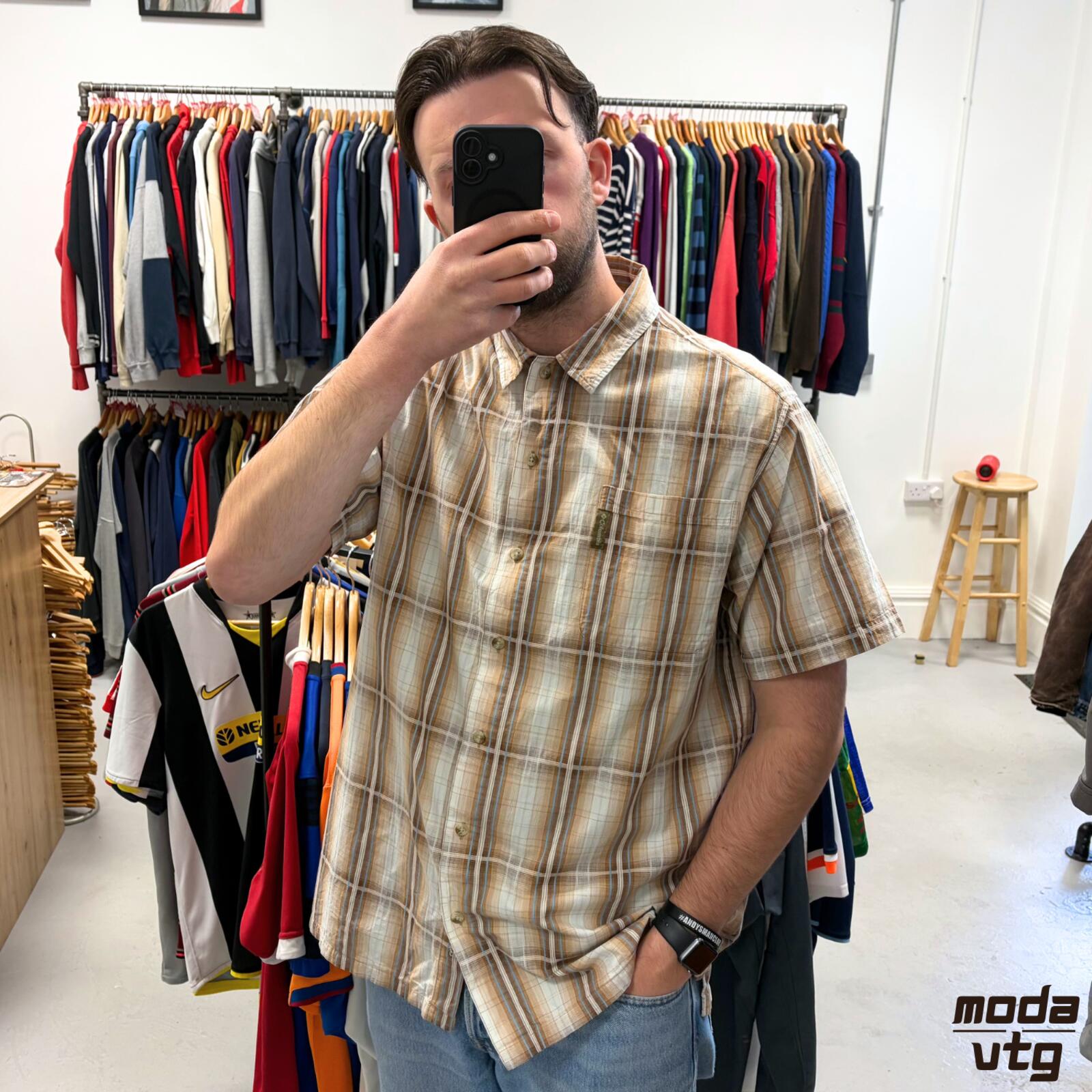 Vintage Y2K Columbia Shirt Brown XXL Checked Retro