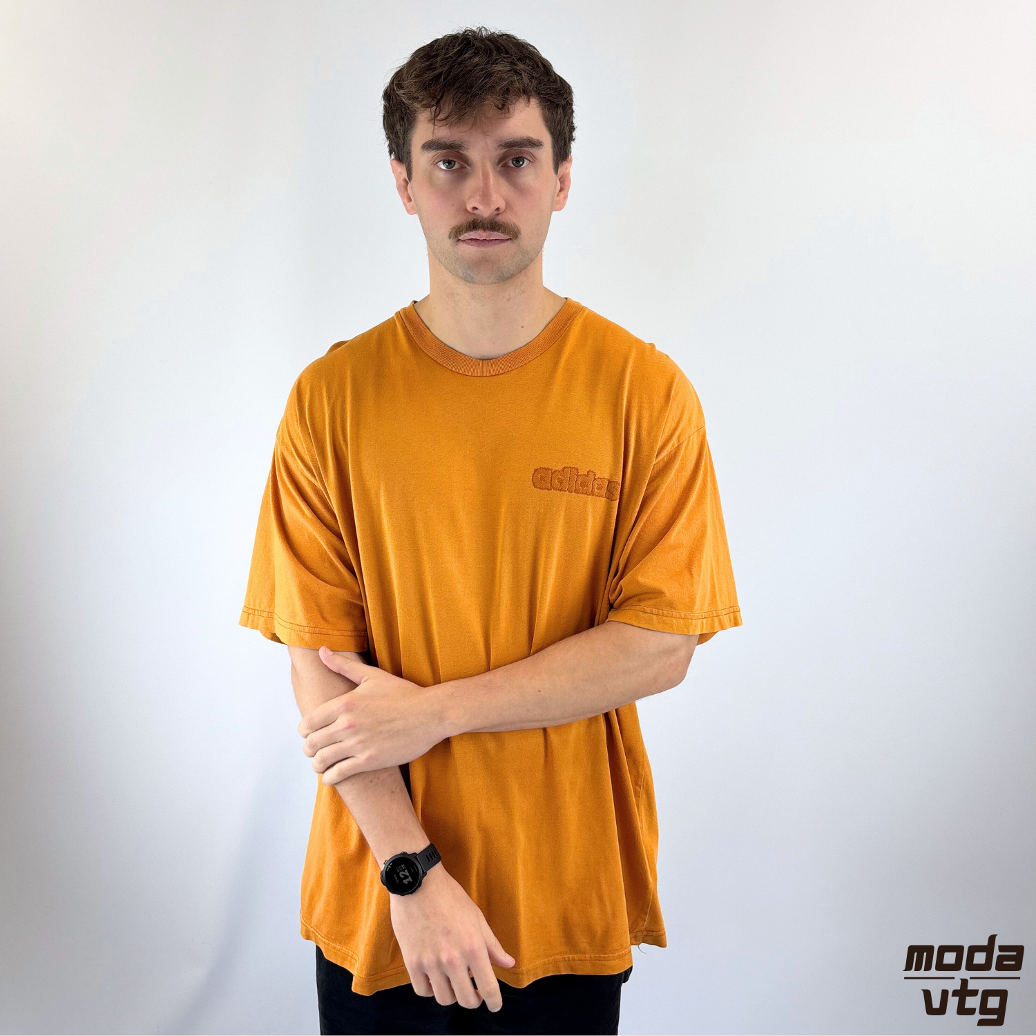 Vintage 90s Adidas T-Shirt Orange XL