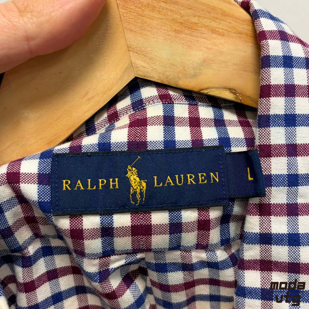 Vintage Y2K Ralph Lauren Shirt Large Retro Cotton Gingham