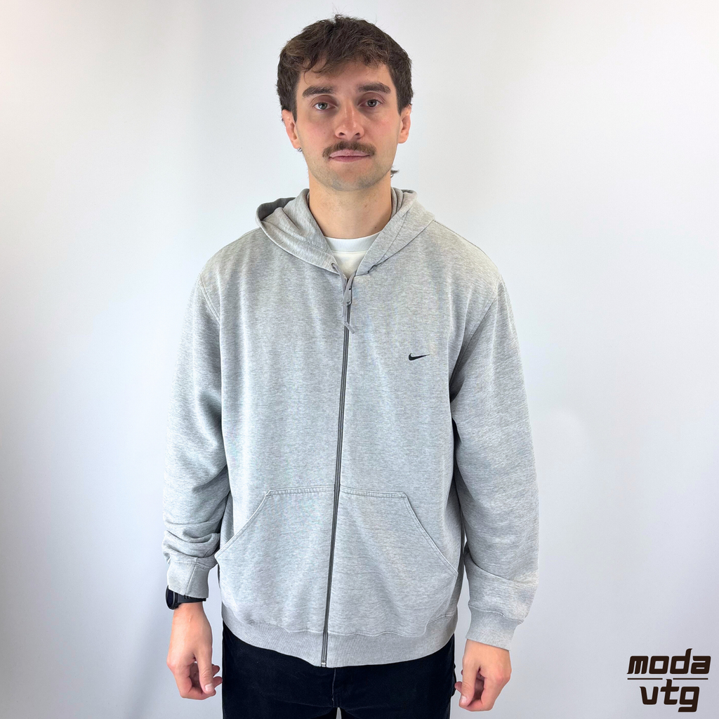 Vintage Y2K Nike Hoodie Grey XL Full Zip