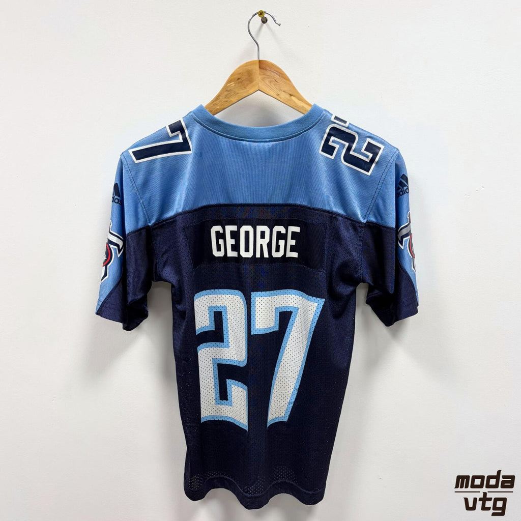 Vintage Y2K Tennessee Titans Jersey Blue Women’s Small Adidas Eddie George NFL