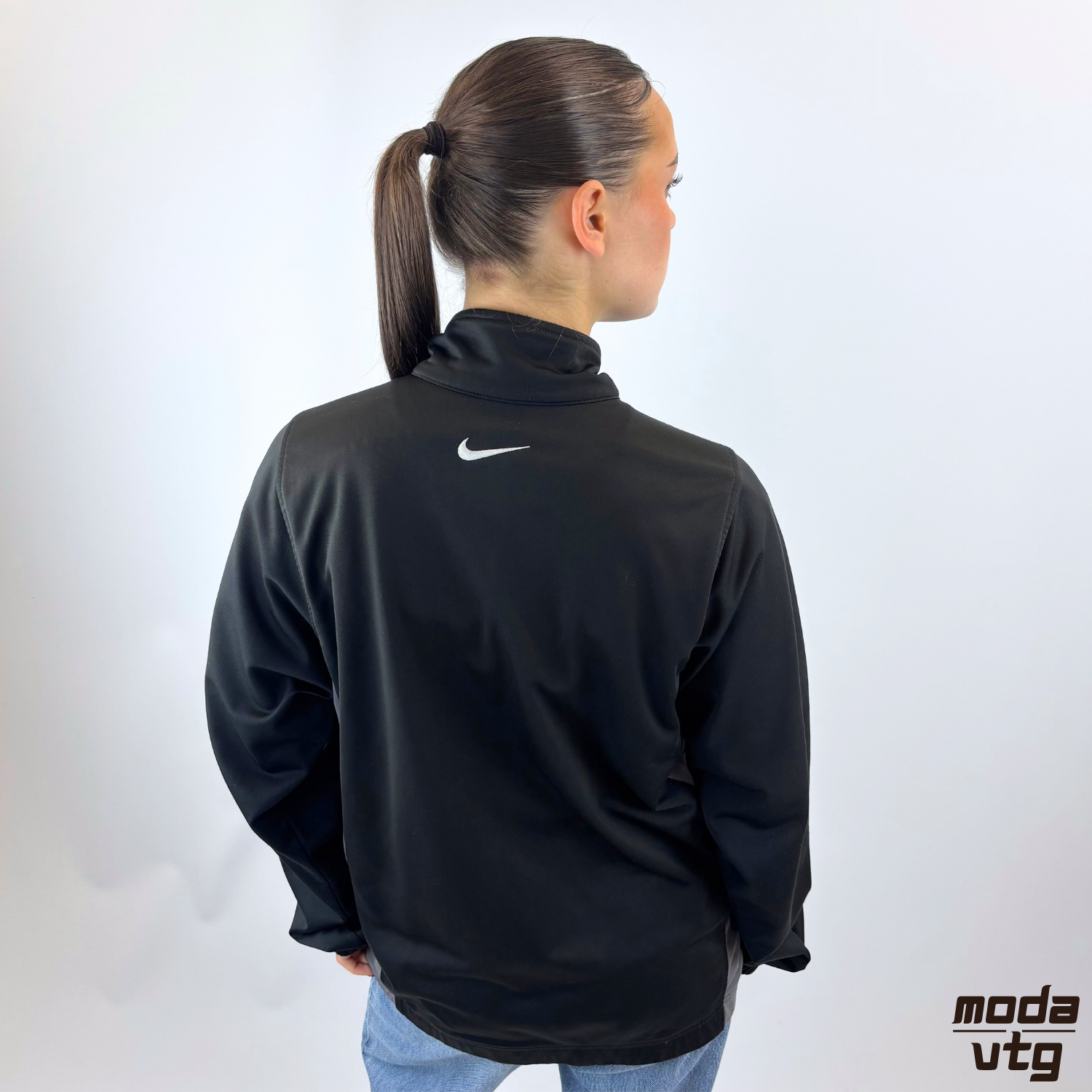 Vintage Y2K Nike Track Jacket Black Medium T90 Total 90 Retro