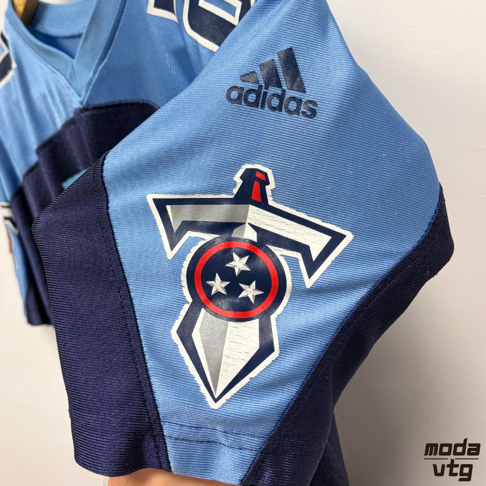Vintage Y2K Tennessee Titans Jersey Blue Women’s Small Adidas Eddie George NFL