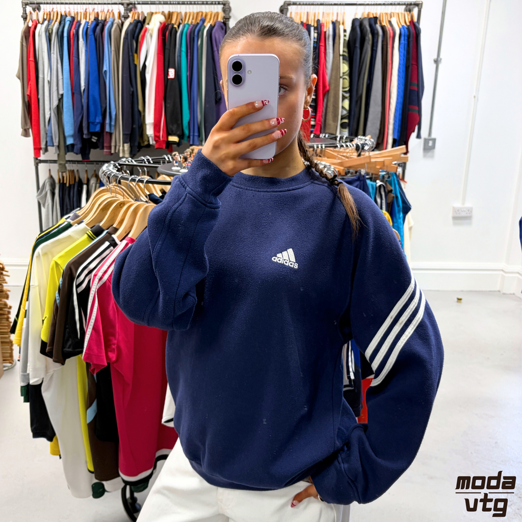 Vintage 90s Adidas Sweatshirt Navy Medium Retro Unisex Crewneck