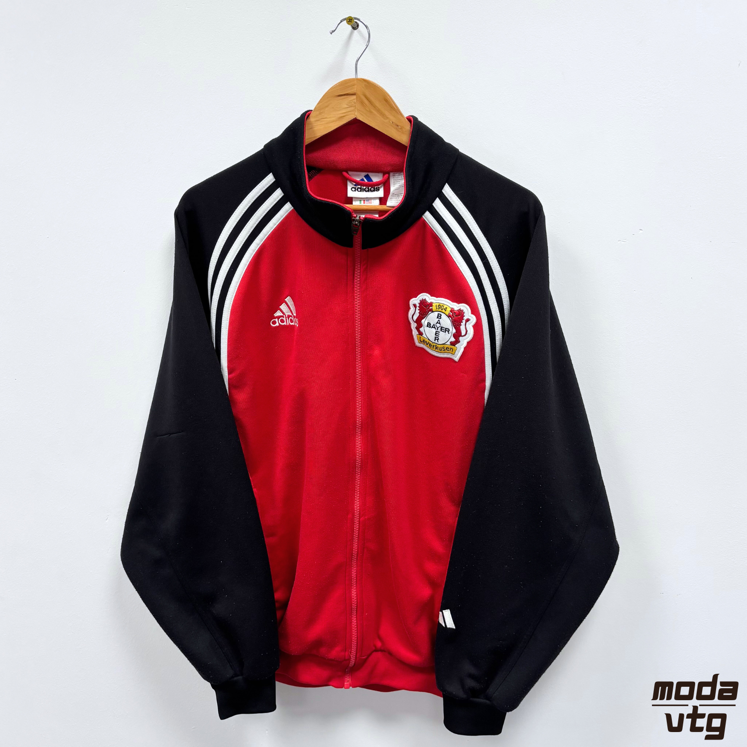 Vintage 90s Bayer 04 Leverkusen Track Jacket Red XL Retro Adidas