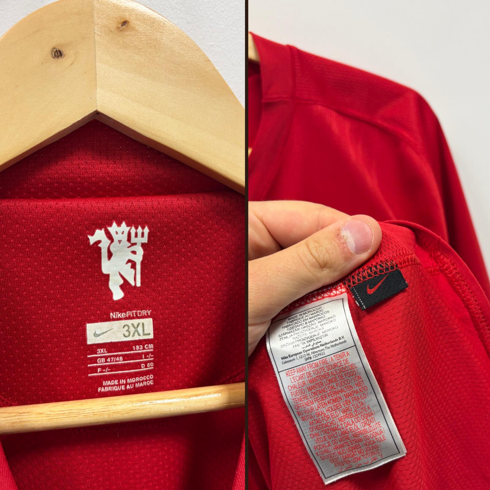 Vintage 2007/09 Manchester United Jersey Red XXL Nike Retro