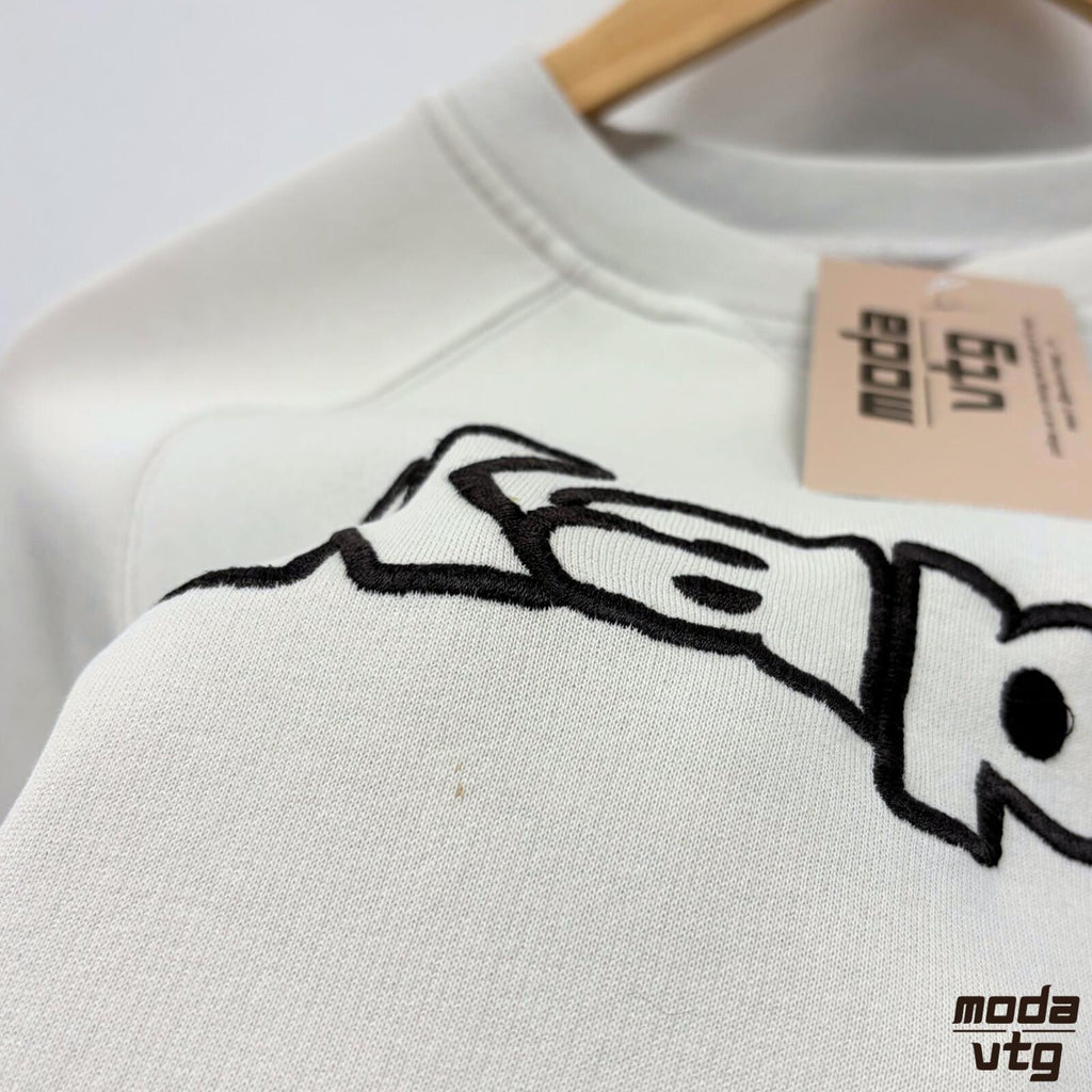 Vintage 90s Kappa Sweatshirt Beige Small Retro Unisex
