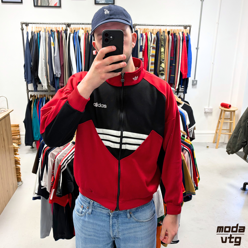Vintage 90s Adidas Track Jacket Red Large Retro Unisex