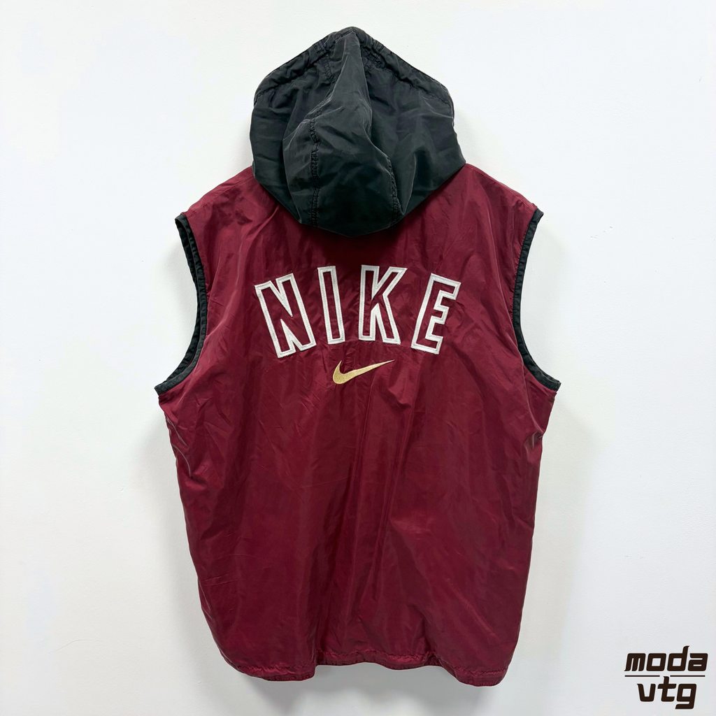 Vintage 90s Nike Track Jacket Black Large Retro Unisex Sleeveless
