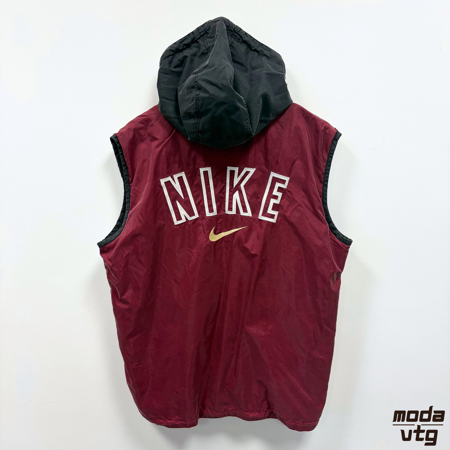 Vintage 90s Nike Track Jacket Black Large Retro Unisex Sleeveless