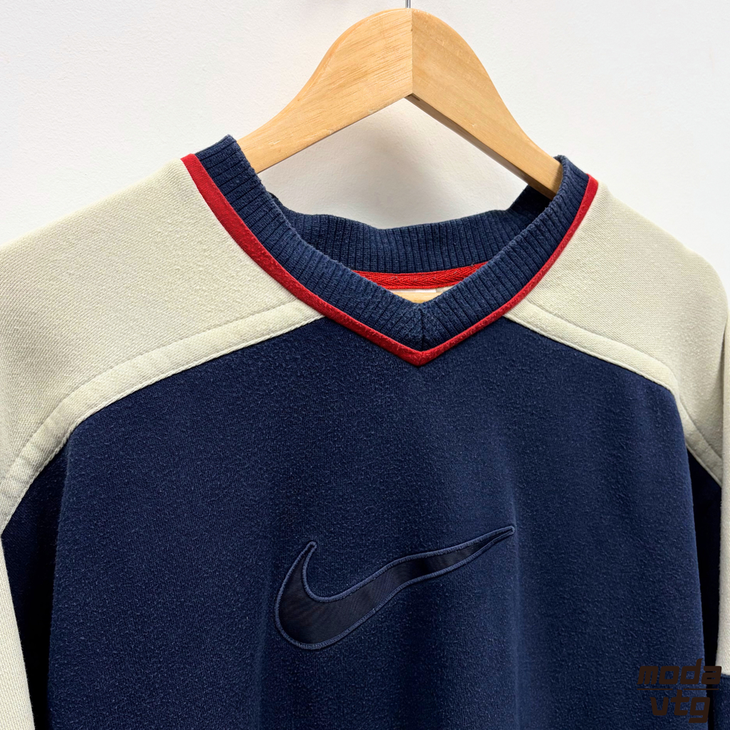 Vintage 90s Nike Sweatshirt Navy Medium Retro