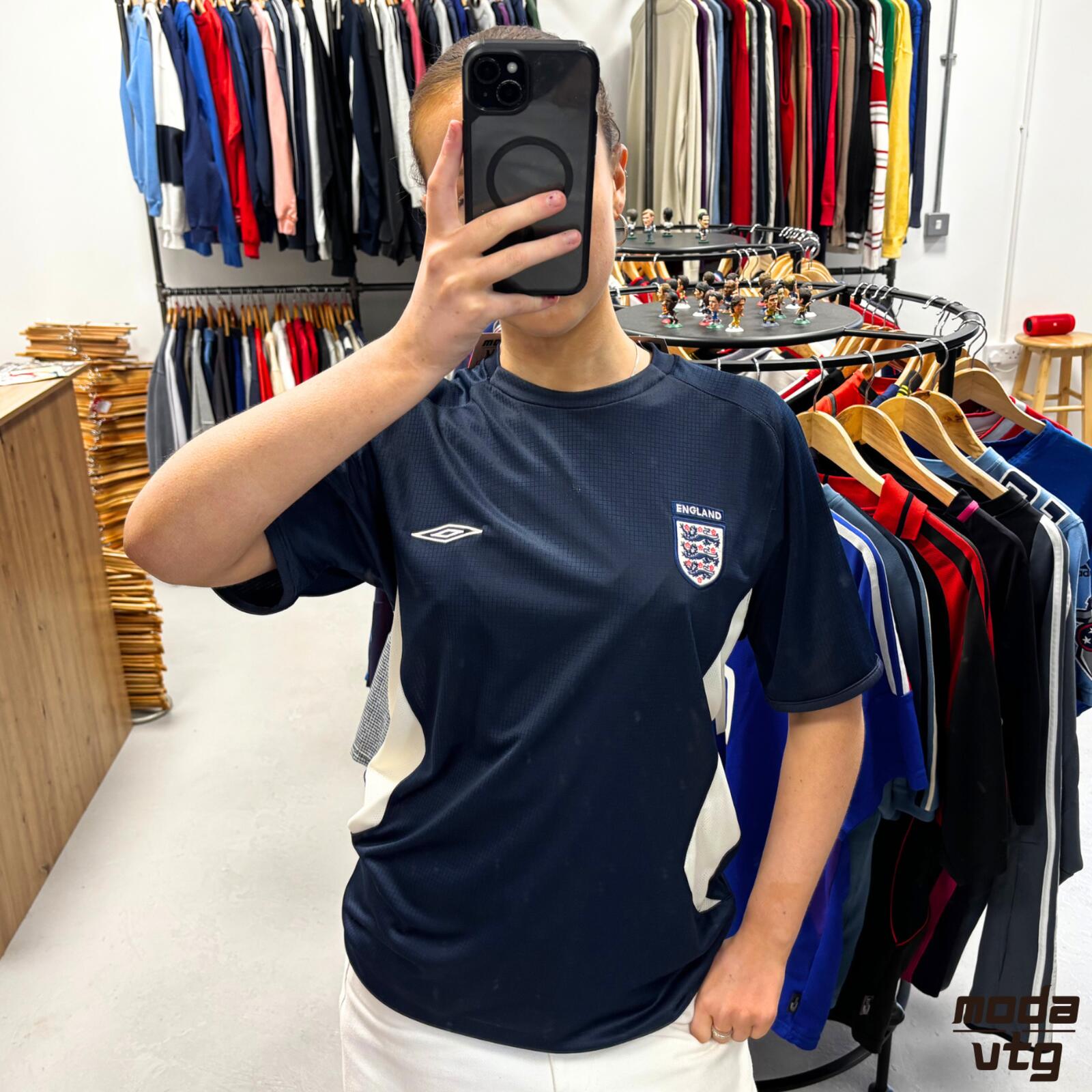 Vintage Y2K England Jersey Navy Small Retro Unisex Umbro World Cup