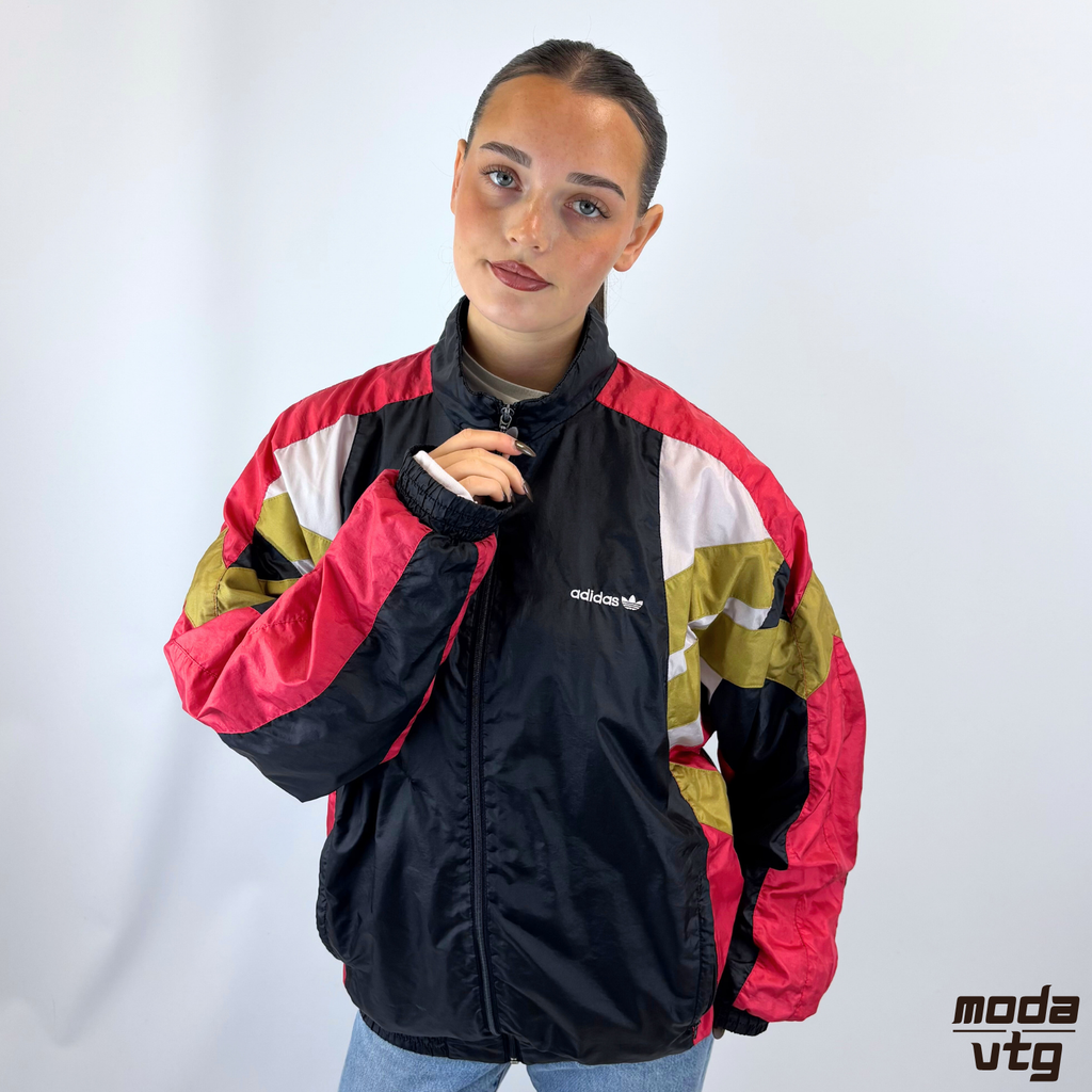 Vintage 90s Adidas Track Jacket Black Large Retro
