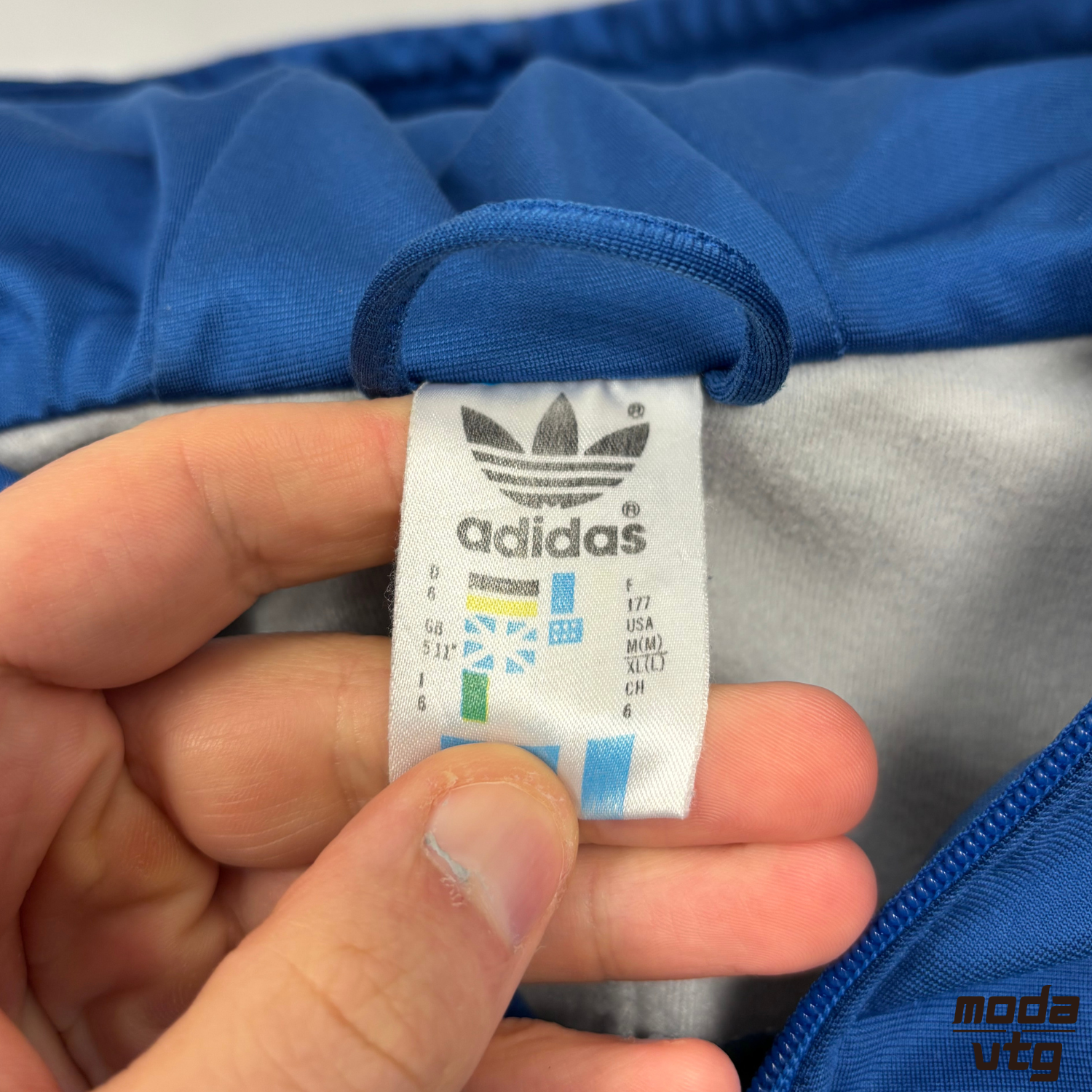 Vintage 90s Adidas Hoodie Blue Medium Polyester Quarter Zip